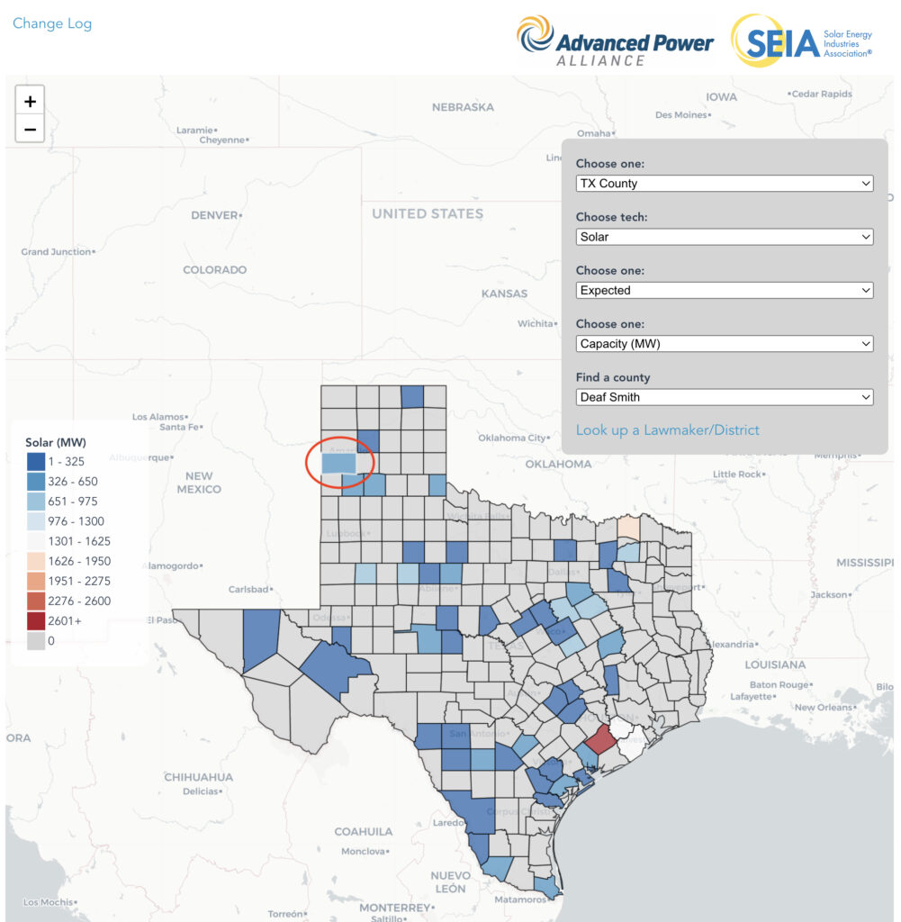 Deaf Smith County Solar Map