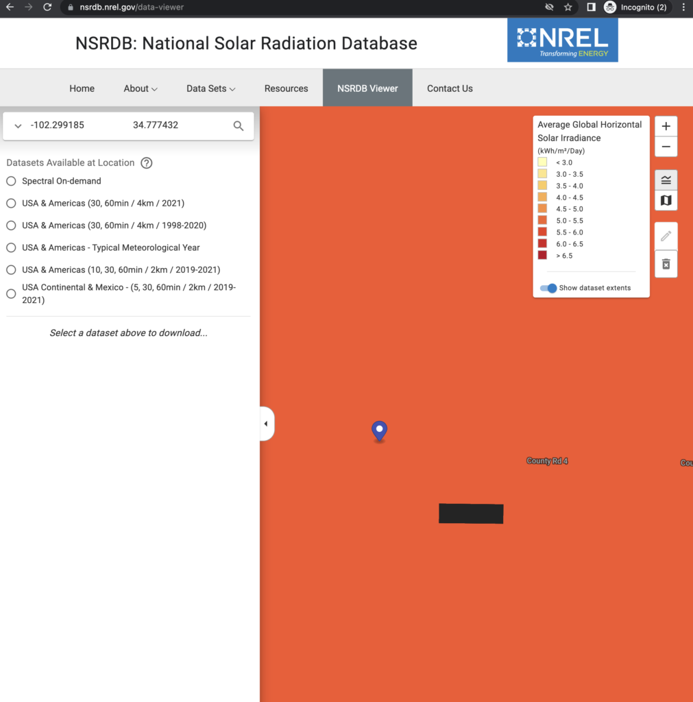 National Solar Radiation Database - Hereford Solar